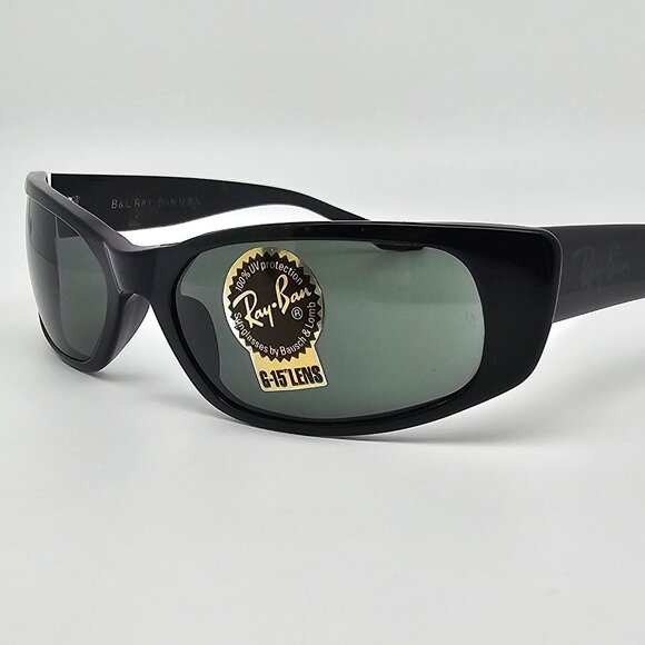 Ray-Ban B&L W1926 Black Frame G-15 Green Glass Lens Cat Eye Sunglasses 55-16-133